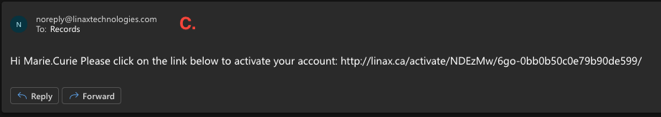 Activation email