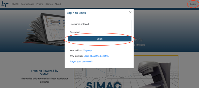 Login dialog