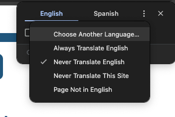 Choose another language